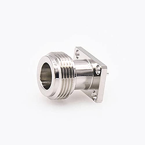 GXMRHWY N Connector Type Welding Plate 4 Hole Flange Straight Female Solder for PCB Mount Coax