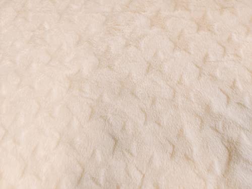 Tissu en fausse fourrure étoiles 500x150cm pour couture et plaid