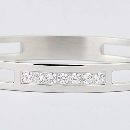 MILAKOO 6/8mm Gold/Silver Color Bangle Hollow Stainless Steel with Rhinestone Bracelets2