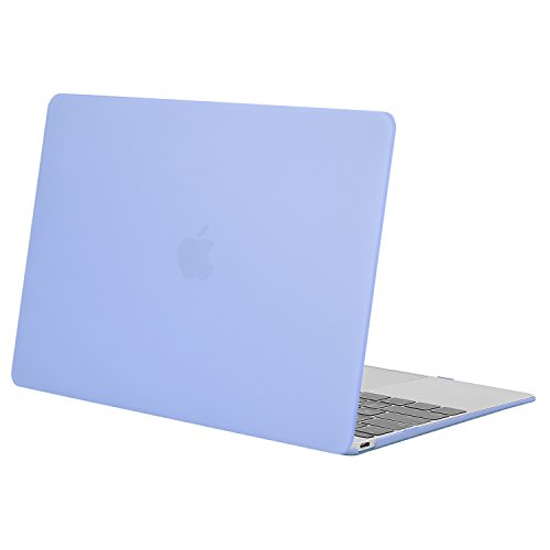 Mosiso Plastic Hard Case Cover for Macbook 12 Inch with Retina Display Model A1534 (Newest Version 2017/2016/2015), Serenity Blue