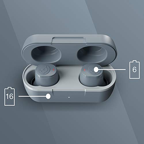 Image of Skullcandy Jib True Wireless Earbuds with 22 Hours Total Battery, IPX4 Sweat and Water Resistant, Use Either Bud Solo, Dual Microphones, Noise-Isolating Fit,Call, Track and Volume Control (Chill Grey)