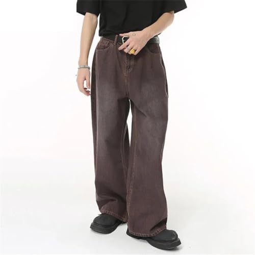 Men's Baggy Jeans Wearproof Straight Tube Denim Pants Street Clothing2
