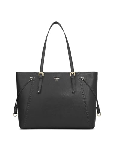 Image of Da Milano Women's Leather Tote Bag - Fits Upto 15 inch Laptop - Black