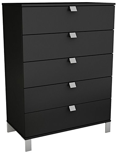South Shore Spark 5-Drawer Chest-Pure Black