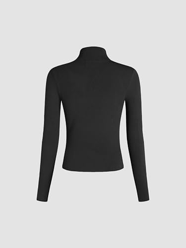Image of CIDER Womens Knit Top High Neck Long Sleeve