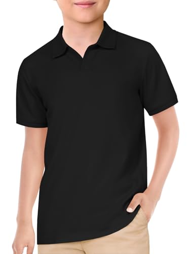 ZDC Boys Short Sleeve Polo Shirt Soft Collared Golf School Uniform Top