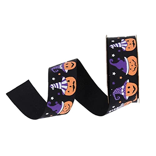 Hainice Halloween Wikkellint 4,5 M Bedrade Edge Ghost Pumpkin Spider Grosgrain Gift Lint 9pcs - Image 4