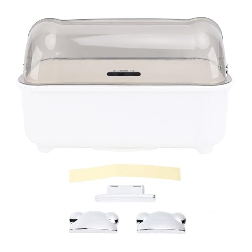 TOPINCN Organizador de Secado de Platos, Escurridor de Platos Extra Grande con Tapa, Caja de Almacenamiento de Cocina Que Ahorra Espacio para Encimera, Fondo de Drenaje
