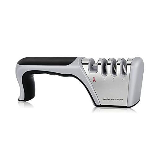 Kitchen Knife Sharpeners, 4 Stage Knife and Scissor Sharpener Fit for Scissors, Ceramic, Steel Knives, Muzpz Kitchen Knife Accessories Help Repair, Restore and Polish Blades for Kitchen