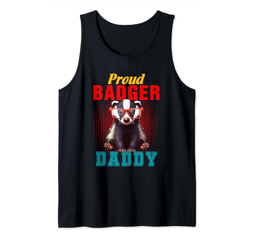 Proud Badger Costume Daddy Father's Day Zoo Animal Lover Tank Top