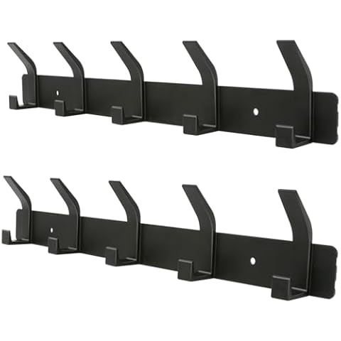 YUNISS Aluminium Coat Hook Rack with 5 Hooks Cover