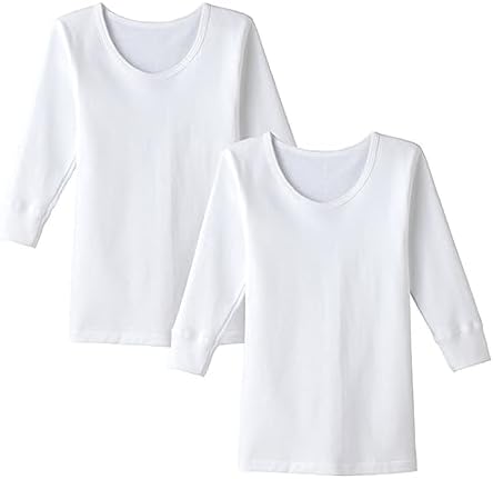 （17:30時点） GUNZE(グンゼ) インナーシャツ 2枚組 子供肌着 男の子 長袖 丸首 襟開き広め 秋冬シーズン 部屋干し 抗菌防臭 綿100% 2P セット組 男児