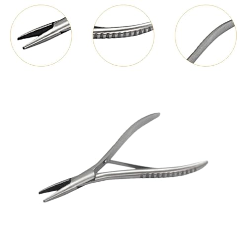 Pince à extensions de cheveux en acier inoxydable argenté pour dépose - 2
