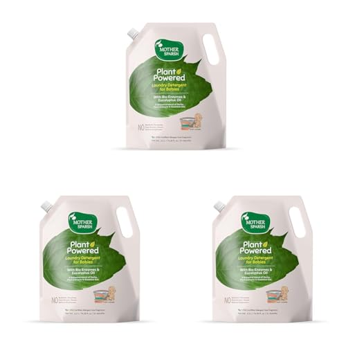 Image of Mother Sparsh Plant Powered Baby Laundry Liquid Detergent (2.2 litres) with Bio - Enzymes and Eucalyptus Oil | Natural Baby Detergent Without Dyes & Optical Brighteners (Pack of 3)