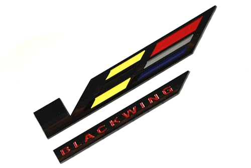 Image of V-Blackwing Emblem V-Series Black Out Blackwing Badge Chicklet V Logo Replacement for 2020-2024 CT4 CT5 86596092 (Black /Yellow /Red)