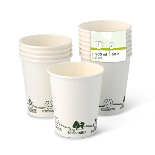 GREENBOX - Pappbecher 200 ml / 8 oz, Ø 80 mm, EcoUp©-Icons, 50 St.