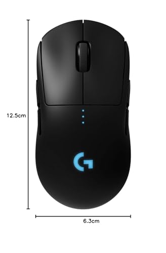 Mouse Gamer Sem Fio Logitech G PRO Wireless com Tecnologia LIGHTSPEED, RGB LIGHTSYNC, Design Ambidestro, 8 Botões Programáveis, Sensor HERO 25K e Bateria Recarregável - Compatível com... glide