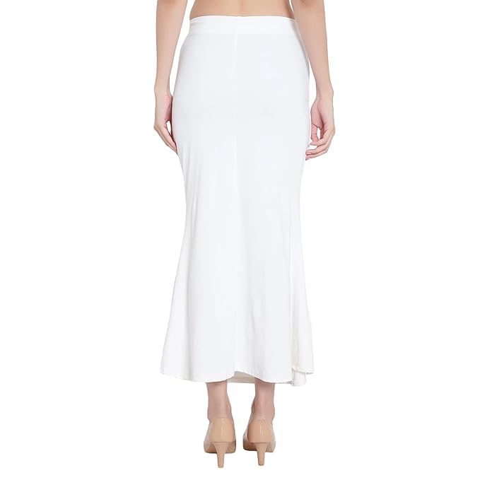 Image of Saree Shapewear Petticoat for Women Cotton Blended Lycra Shaper Petticoat with Elastic & Lace (Drawstring) Long Under Skirt Fishcut Wrinkle Free Shapewear