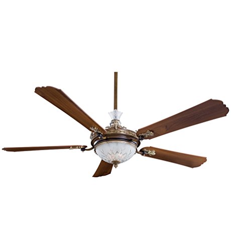 Minka-Aire F900-BCW Downrod Mount, 5 White Blades Ceiling fan with 95 watts light, Belcaro Walnut