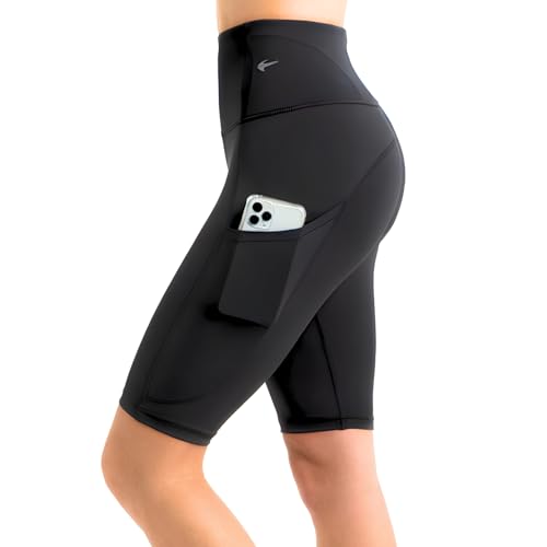 CompressionZ Women's Compression High Waisted Biker Shorts, Tummy Control for Workouts 10' Black 2X-Large