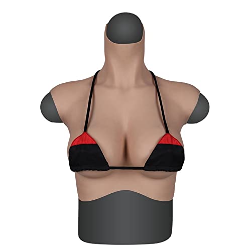 Faux seins en silicone à col haut blanc ivoire (S à D) pour cosplay et usage quotidien