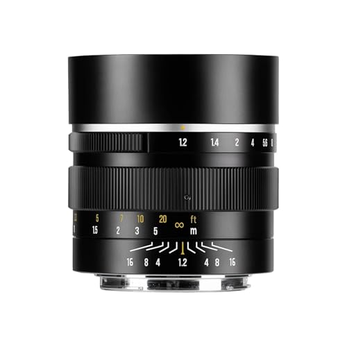 Camera Lens, Lente Principal de Gran Apertura de Enfoque Manual con Marco de 50mm F1.2 APS-C, Compatible con Montura Sony E Fuji X Nikon Z M43(XF)