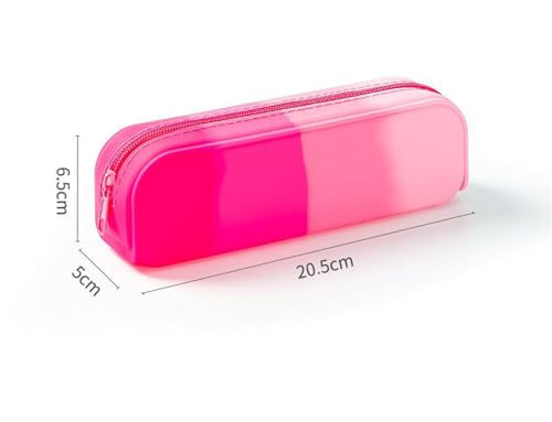 Image of YYaaloa Pink Silicone Pouch, Waterproof Aesthetic Pencil Case & Makeup Bag