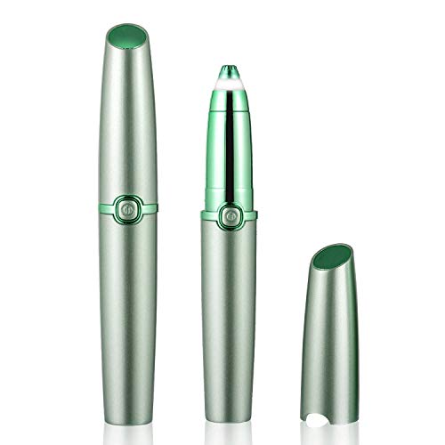 2019 Upgraded Eyebrow Trimmer for Women&Men,Eyebrow Hair Remover, Painless Portable Precision Electric Eyebrow Hair Trimmer, Eyebrow Hair Removal Razor with Light, Rose Gold (Batteries not Included)
