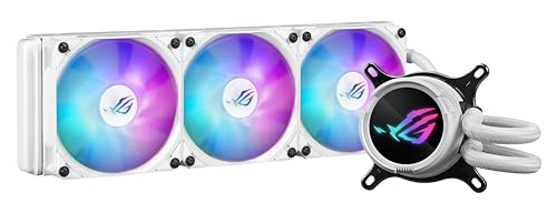 ROG Strix LC II 360 ARGB White Edition, dissipatore a liquido all-in-one per CPU con Aura Sync, supporto Intel LGA 1700 e AMD AM4/TR4 e 3 ventole ROG RGB da 120 mm indirizzabili, Bianco - Mouse gaming - Immagine 2