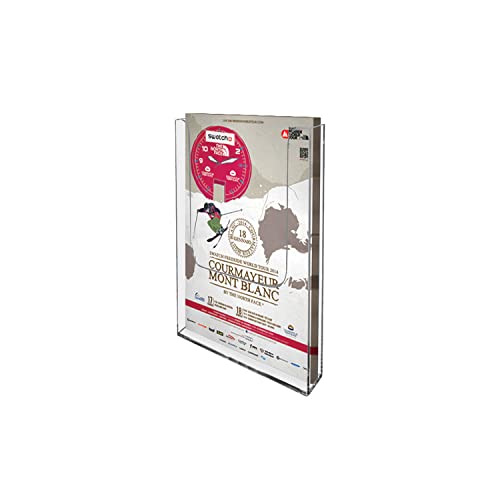 ogoPLUS DIN lang Wandprospekthalter Hochformat / Prospekthalter, Prospektständer, Flyer-Ständer, Flyerhalter, Prospektbox glasklar, Aufsteller, Werbung, Wandmontage Cover