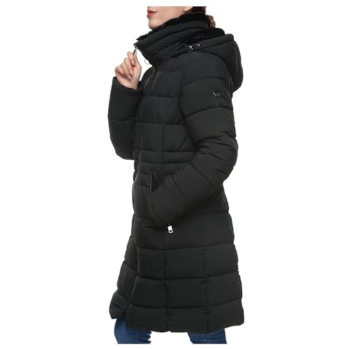 Rokka&Rolla Women's Maxi Winter Coat Long Puffer Jacket with Faux Fur Lined Hood2