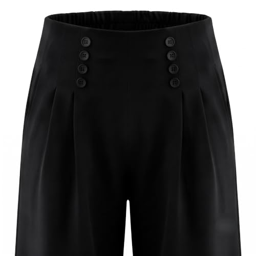 Image of Girls Straight Fit Trousers | High Waisted Wide Leg Pants for Kids