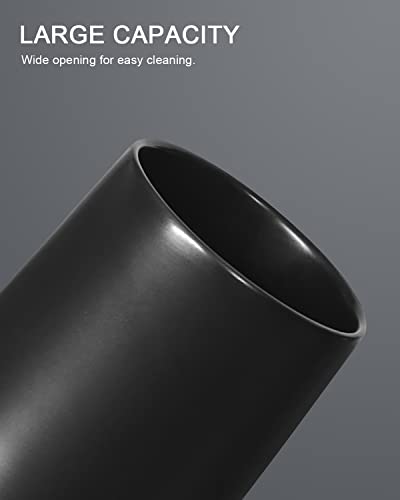 Matte Black Toothbrush Holder, 2 Pcs Ceramic Tooth Brushing Cup Holders, Toothbrush And Toothpaste Organizer Stand For Bathroom Home Decor, Countertop Dresser Storage #TOP4