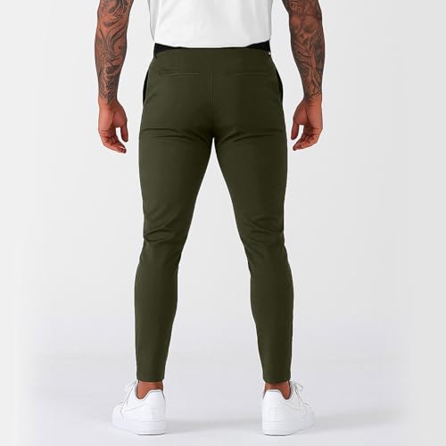 Slim Fit Dress Pants for Men Stretch Tapered Chino Pants with Pockets Skinny Business Casual Wrinkle Free Slacks3