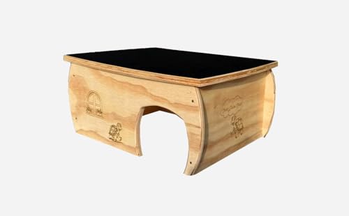 Casetta per tartarughe di terra in legno multistrato, resistente alle intemperie, senza fondo, ventilazione regolabile ricorevo casa chalet gabbia terrario rettili e serpenti 40x30x18 cm igloo