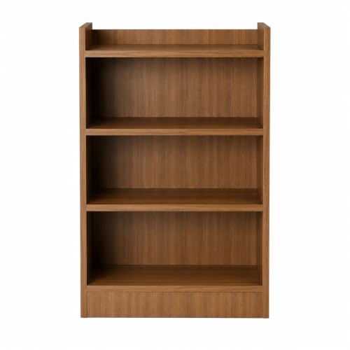 Image of ATMO 4-Tier Wooden Bookshelf for Living Room, Bedroom & Office | Engineered Wood Bookcase | Multi-Purpose Storage Rack & Display Organizer | Walnut Finish | 23 x 12 x 35.5 Inches.