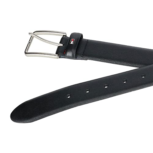 Tommy Hilfiger Men's Smooth Feather Edge Leather Belt, 32, Black3