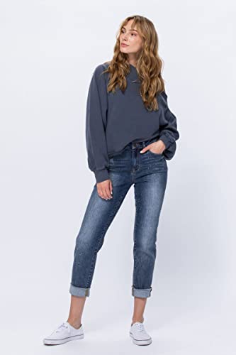 Judy Blue Hi-Rise Bleach Splash Boyfriend Jeans - 82346 (13) Blue2