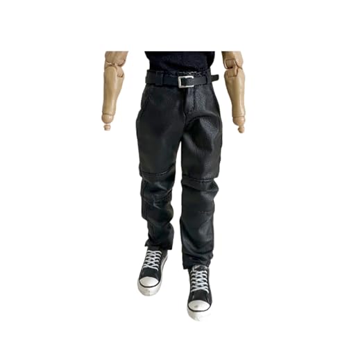 1/12 Action Figure Clothes,Leather Pants for 6 inch Male Action Figures,1:12 sacle Miniature Doll Clothing (Leather Pant)