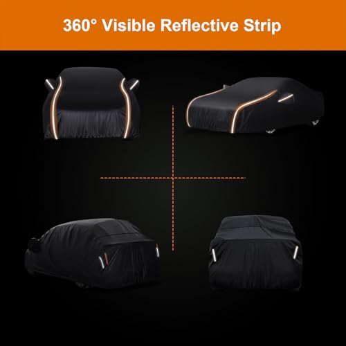 Image of Car Cover Custom Fit for Ford Mustang /Shelby (1964-2025) | 10-Layer Outdoor Waterproof All Weather Heavy Duty Car Cover | Sun, Rain, UV, Dust, and Snow Protection - Zipper Door & Storage Bag