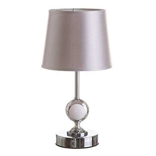 Dcasa - Lámpara de mesita de Noche Moderna Plateada de Porcelana para Dormitorio Arabia