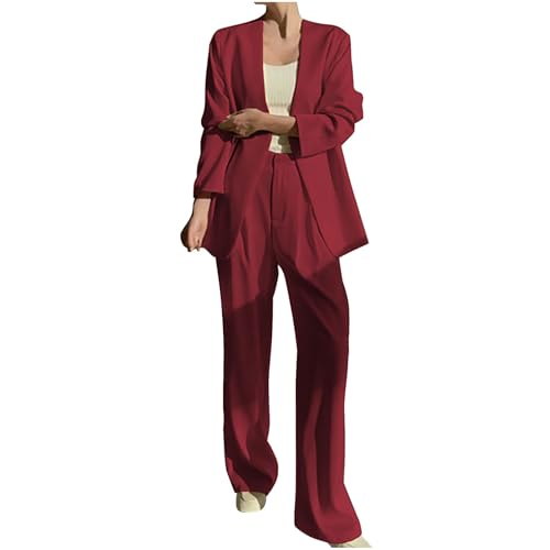 Ensemble 2 pièces femme blazer ample et pantalon large pour une tenue d'invitée de mariage élégante
