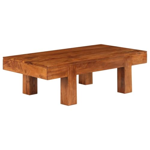 Gecheer Mesa de Centro Mesa para Sofá Auxiliar Madera Maciza Acacia Acabado Miel 100x50x30 cm