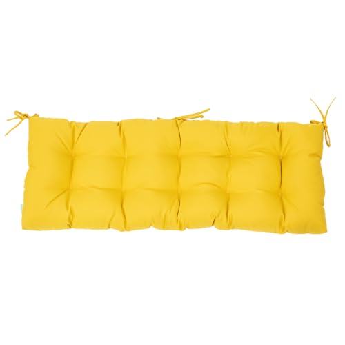 Image of QILLOWAY Outdoor Bench Cushion - 51x18x4 Inch Waterproof Patio Bench Cushion, Durable Bench Cushions for Outdoor Furniture, Replacement Outdoor Bench Cushions for Garden, Deck,Yellow
