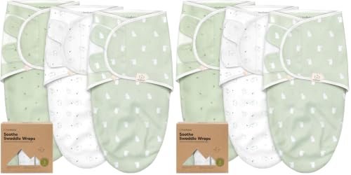Image of KeaBabies 6-Pack Baby Swaddle Sleep Sacks - Organic Swaddles for Newborns, Infant 0-3 Months, Baby Girls, Boys, Soft & Snug Newborn Sleep Sack, Nursery Swaddling Blankets (Bunnies, OS)