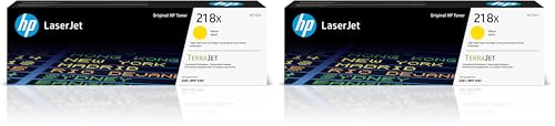 Image of HP 218X Yellow High-Yield Toner Cartridge | Works with Color LaserJet Pro 3201,MFP 3301 Series | W2182X,(Pack of 2)