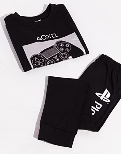 PlayStation Pajamas Boys Kids Long Sleeve Black Controller T Shirt Bottoms3