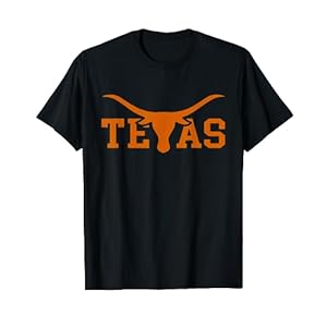 Texas USA Longhorn Bull America Font T-Shirt