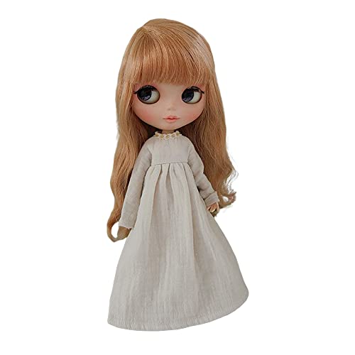 XiDonDon Doll Clothing Extra Long Robe for Blyth,Ob24,Licca,Azone BJD Doll Clothes Toys Accessories Gifts (Off-White) (Only Clothes)