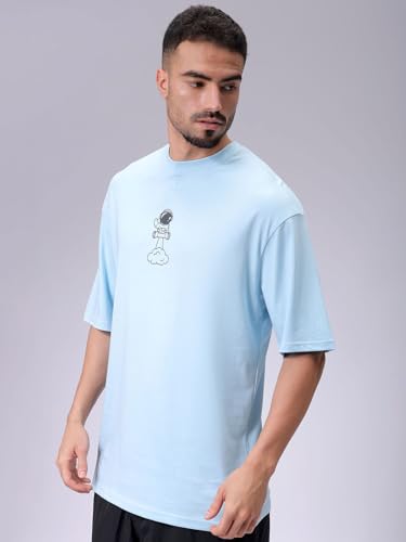 Image of The Indian Garage Co Men Oversized Graphic Back Printed Round Neck Tshirt